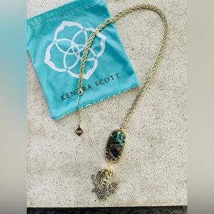 Rayne Gold Long Pendant Necklace in Abalone Shell